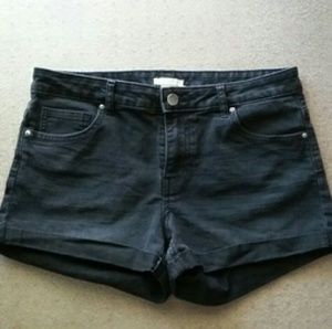 Black High-Waisted Denim Shorts